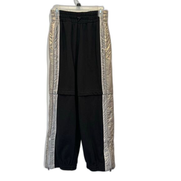 Free People End Zone Pant Wide Leg Sweatpants Metallic Track Stripe Women sz XS - Picture 1 of 13